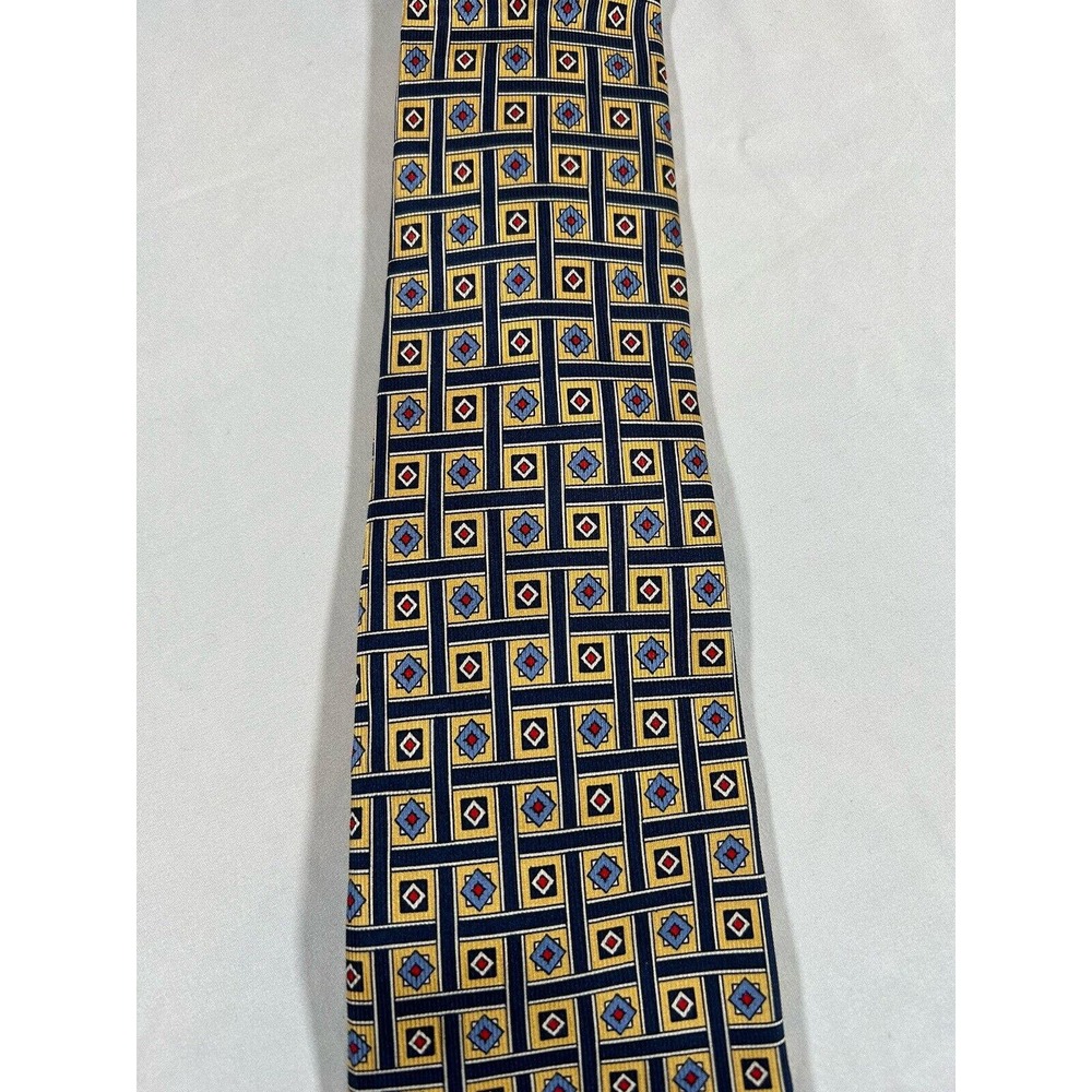 Vintage Robert Talbott Hand Sewn Geometric 100% Silk Tie Made In USA
